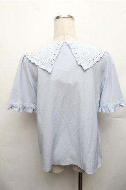 画像2: axes femme / 刺繍襟ブラウス M サックス S-26-01-27-051-AX-BL-TE-ZS