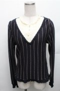 axes femme / 重ね着風ニット M ネイビー S-26-01-27-054-AX-TO-TE-ZS