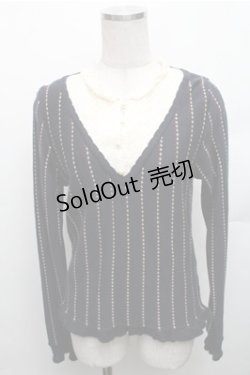 画像1: axes femme / 重ね着風ニット M ネイビー S-26-01-27-054-AX-TO-TE-ZS