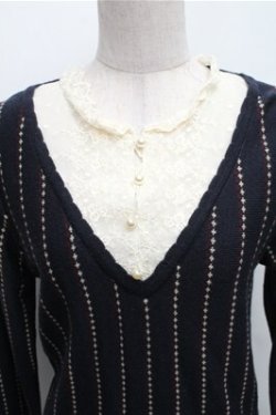 画像3: axes femme / 重ね着風ニット M ネイビー S-26-01-27-054-AX-TO-TE-ZS