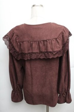 画像2: axes femme / ビッグ襟ブラウス M ブラウン S-26-01-27-056-AX-BL-TE-ZS