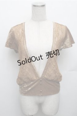 画像1: axes femme / ベロアカットソー  からし S-26-01-27-061-AX-TO-AS-ZS