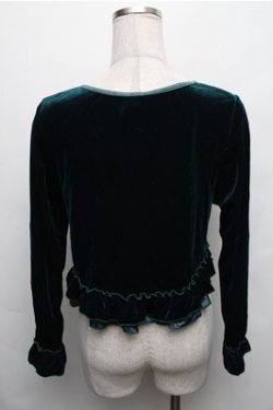 画像2: axes femme / ベロアカットソー  グリーン S-26-01-27-062-AX-TO-AS-ZS