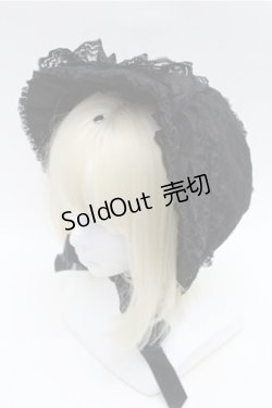 画像1: metamorphose / 総レースボンネット  黒 S-26-01-27-024-ME-AC-AS-ZS