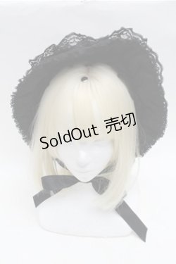 画像2: metamorphose / 総レースボンネット  黒 S-26-01-27-024-ME-AC-AS-ZS