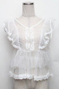 画像1: axes femme / 前後2wayチュールビスチェ F 白 S-26-01-28-001-AX-TO-TE-ZS