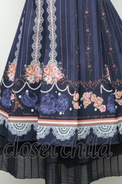 画像3: axes femme / ストライプパリメルヘン柄ワンピース M ネイビー S-26-01-28-030-AX-OP-TE-ZS