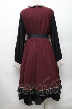 画像2: With Puji / 星ボタン切替ワンピース  ワイン×黒 S-26-01-28-032-EL-OP-TE-ZS