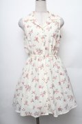 LOLITA / ローズ柄ノースリーブシフォンワンピース  キナリ S-26-01-28-038-LO-TO-HR-ZS