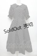 m petit by misako / 梨地水玉半袖ワンピース L 黒 S-26-01-28-041-LO-OP-TE-ZS