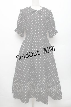 画像1: m petit by misako / 梨地水玉半袖ワンピース L 黒 S-26-01-28-041-LO-OP-TE-ZS