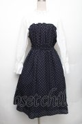 LOLITA / ドット切替ワンピース  白ｘ紺 S-26-01-28-043-LO-OP-HR-ZS