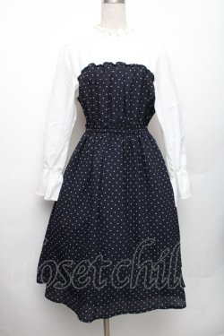 画像1: LOLITA / ドット切替ワンピース  白ｘ紺 S-26-01-28-043-LO-OP-HR-ZS