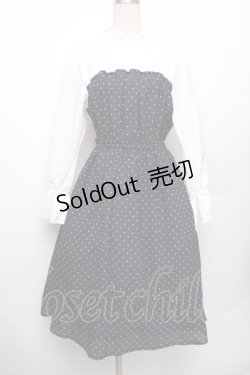 画像1: LOLITA / ドット切替ワンピース  白ｘ紺 S-26-01-28-043-LO-OP-HR-ZS