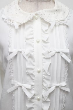 画像5: Dear My Love / キラキラビジューレースリボンブラウス L 白 S-26-01-28-004-EL-BL-TE-ZS