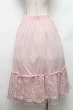 画像2: axes femme / 繊細レースミディ丈ペチスカート M ピンク S-26-01-28-047-AX-SK-TE-ZS
