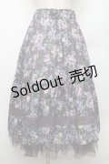 axes femme / ホーリーローズ柄フリルスカート F ブラウン S-26-01-28-048-AX-SK-TE-ZS