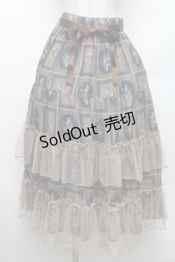 画像1: axes femme / フルーツアート柄スカート M 茶 S-26-01-28-049-AX-SK-TE-ZS