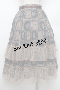 画像2: axes femme / フルーツアート柄スカート M 茶 S-26-01-28-049-AX-SK-TE-ZS