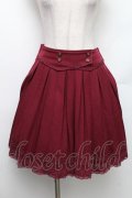 axes femme / カマーベルト風プリーツスカート  ワイン S-26-01-28-051-AX-SK-HR-ZS