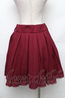 画像2: axes femme / カマーベルト風プリーツスカート  ワイン S-26-01-28-051-AX-SK-HR-ZS
