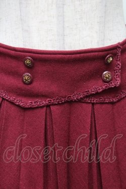 画像3: axes femme / カマーベルト風プリーツスカート  ワイン S-26-01-28-051-AX-SK-HR-ZS