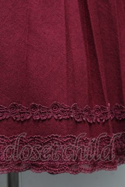 画像5: axes femme / カマーベルト風プリーツスカート  ワイン S-26-01-28-051-AX-SK-HR-ZS