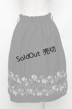 画像2: axes femme / ばら刺繍フレアスカート M 黒 S-26-01-28-052-AX-SK-TE-ZS