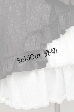 画像3: Secret Honey / 薔薇ジャガードリボンスカート  黒ｘ白 S-26-01-28-054-CA-SK-HR-ZS