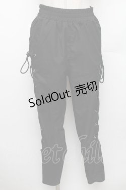 画像1: NieR Clothing / サイド編み上げパンツ F 黒 S-26-01-28-059-PU-PA-TE-ZT0308S