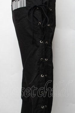 画像4: NieR Clothing / サイド編み上げパンツ F 黒 S-26-01-28-059-PU-PA-TE-ZS