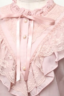 画像3: axes femme / アンティーク風フリルブラウス M ピンク S-26-01-28-006-AX-BL-TE-ZS