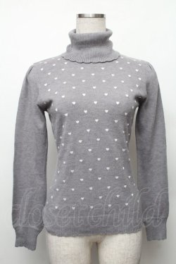 画像1: LOLITA / ハートタートルニット  グレー S-26-01-28-009-LO-TO-HR-ZS