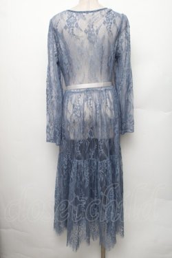画像2: axes femme / 総レースロングカーディガン L ブルー S-26-01-28-011-AX-TO-TE-ZS