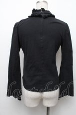 画像2: h.naoto Blood / プリント入編み上げフリルカットソー  黒 S-26-01-28-013-HN-TO-SZ-ZS (2)