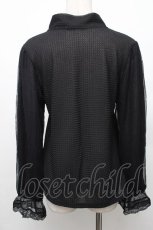 画像2: axes femme / レース編風マオカラートップス F 黒 S-26-01-28-014-AX-TO-TE-ZS (2)