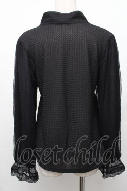 画像2: axes femme / レース編風マオカラートップス F 黒 S-26-01-28-014-AX-TO-TE-ZS