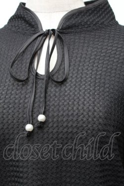 画像3: axes femme / レース編風マオカラートップス F 黒 S-26-01-28-014-AX-TO-TE-ZS