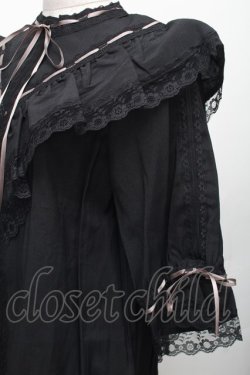 画像3: axes femme NOSTALGIE / 配色リボンはしごレースブラウス M 黒 S-26-01-28-015-AX-BL-TE-ZS