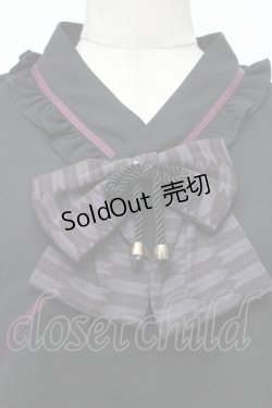 画像3: Amavel / お月見うさぎの和風ブラウス  黒 S-26-01-28-017-CA-BL-HR-ZS