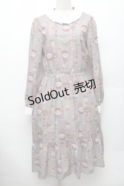 画像1: axes femme POETIQUE / コンフィチュールフリル襟ワンピース M ブラウン S-26-01-28-025-AX-OP-TE-ZS