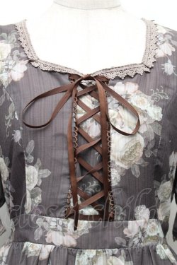 画像3: axes femme / ミルフィーユローズ柄ワンピース M ブラウン S-26-01-28-026-AX-OP-TE-ZS