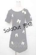 MILK / リボンワンピース  黒 S-26-01-29-032-ML-SK-AS-ZS
