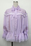 星箱works / 七色ワルツフリルブラウス  ラベンダー S-26-01-29-033-PU-BL-HR-ZS