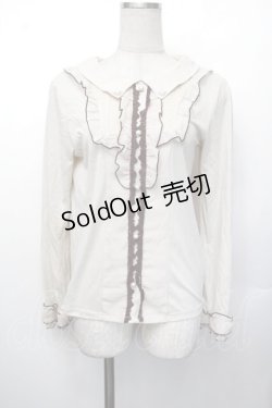 画像1: axes femme / 襟付きブラウスカットソー  オフ S-26-01-29-036-AX-TO-AS-ZS