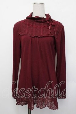 画像1: axes femme / レーシーロングタートル  ワイン S-26-01-29-037-AX-TO-AS-ZS