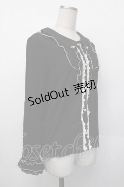 画像2: axes femme / 襟付きブラウスカットソー  黒 S-26-01-29-038-AX-TO-AS-ZS