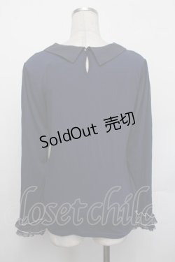 画像3: axes femme / 襟付きブラウスカットソー  紺 S-26-01-29-039-AX-TO-AS-ZS