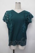 axes femme / レース袖カットT  グリーン S-26-01-29-041-AX-TO-AS-ZS