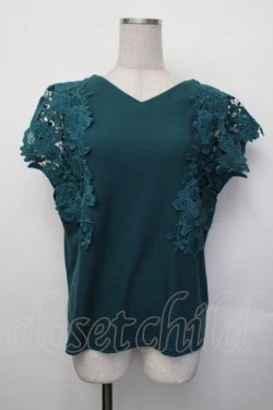 画像1: axes femme / レース袖カットT  グリーン S-26-01-29-041-AX-TO-AS-ZS